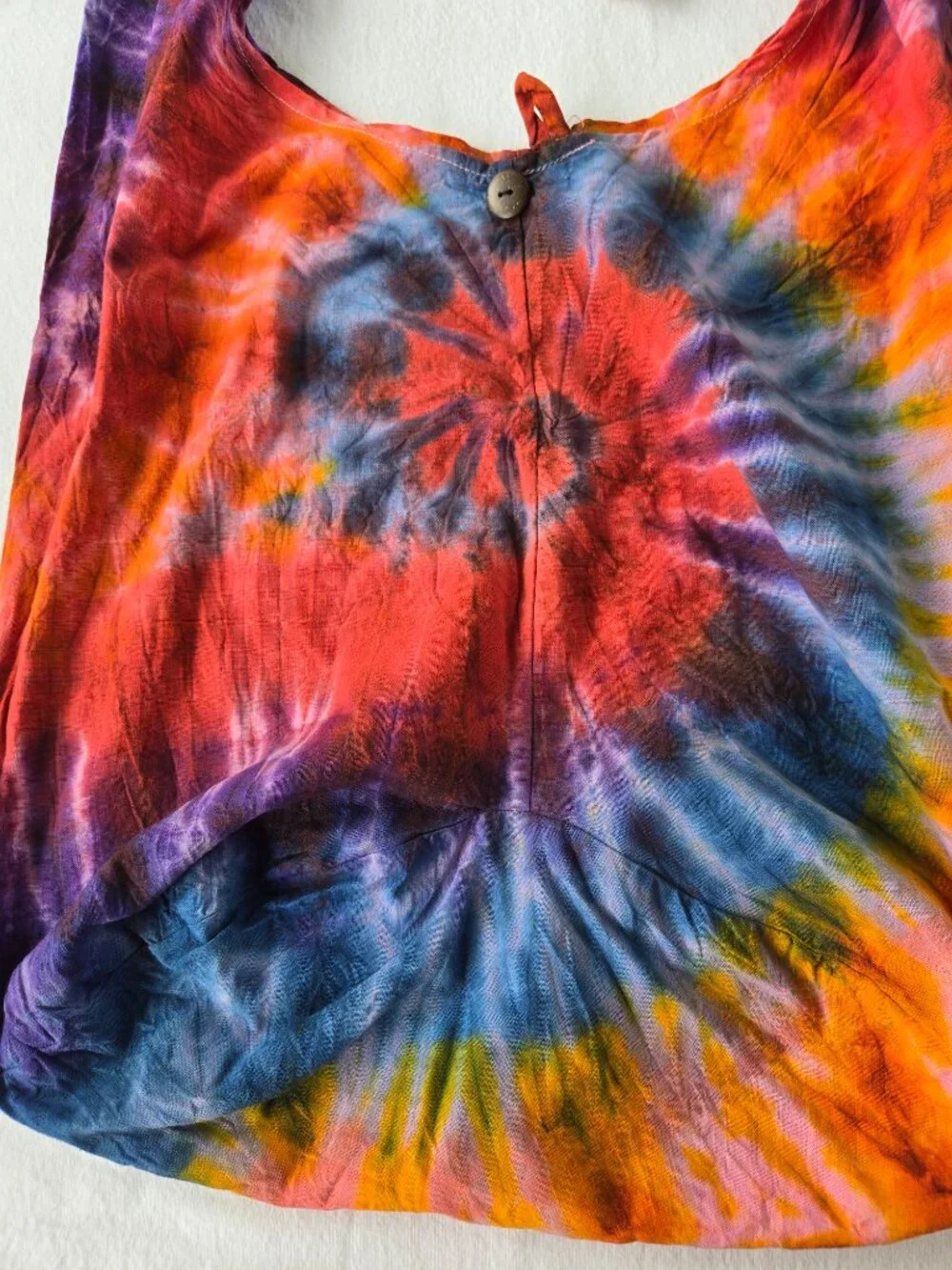 Colorful Tie Dye Boho Sling Bag 100% Cotton NWT